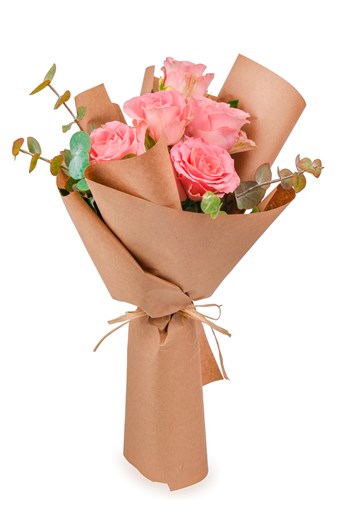 pembe gül buketi, çanakkale çiçekçi, romantik gül