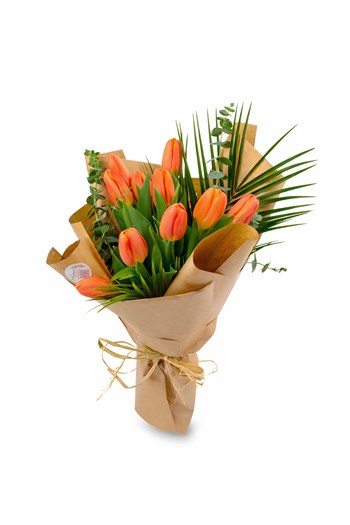 turuncu lale buketi çanakkale lale gönder