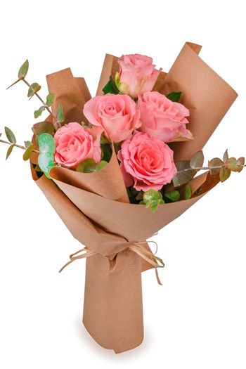 pembe gül buketi, çanakkale çiçekçi, romantik gül