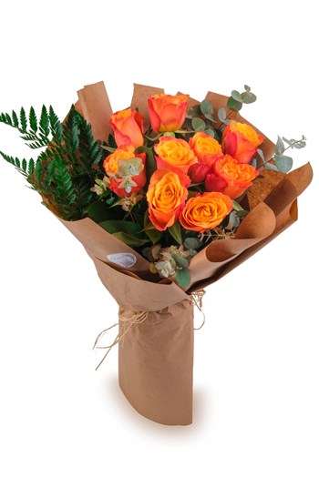 turuncu gül buketi, somon güller, Çanakkale çiçek