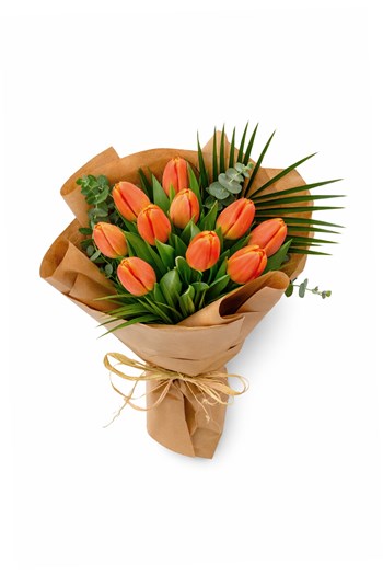 turuncu lale buketi çanakkale lale gönder