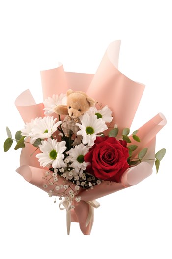 ayıcıklı gül buketi, çanakkale çiçek siparişi