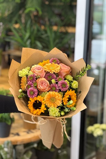 Çanakkale çiçekçi, ayçiçekli buket, özel tasarım çiçek, 