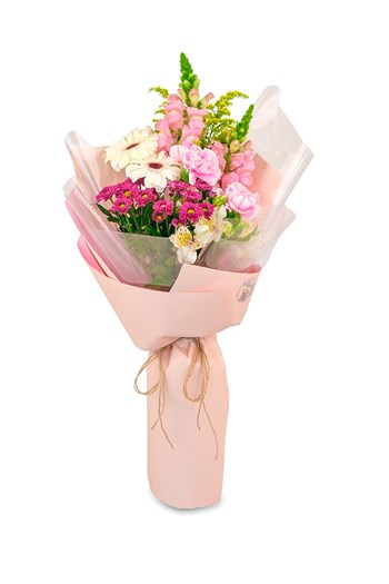pembe çiçek buketi, zarif çiçek buketi, pembe karanfil buket