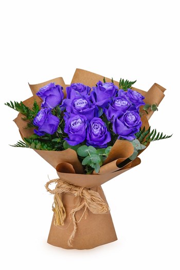 mor gül buketi, çanakkale çiçek, mor gül gönder