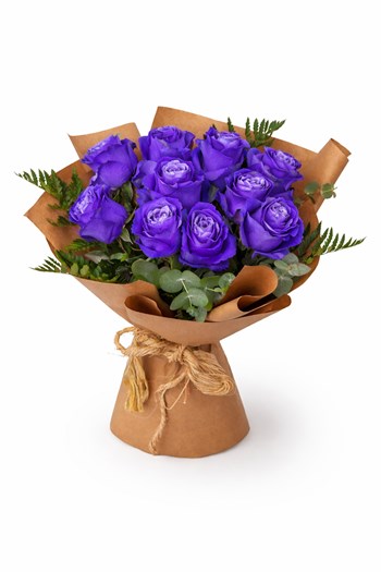 mor gül buketi, çanakkale çiçek, mor gül gönder