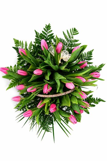 lale sepeti,pembe lale,çanakkale çiçekçi,sepet çiçek