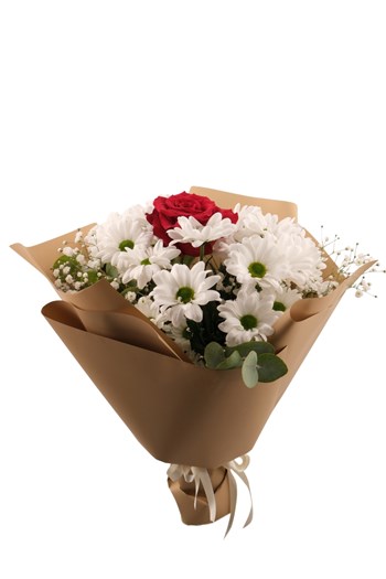 tek kırmızı gül buketi, çanakkale çiçek siparişi