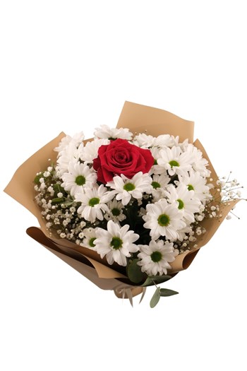 tek kırmızı gül buketi, çanakkale çiçek siparişi