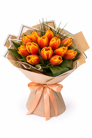 lale buketi çanakkale, turuncu lale, çiçek siparişi 