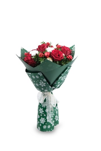 kokina buketi, yılbaşı kokinası, kırmızı gül buketi, yılbaşı